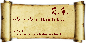 Rózsás Henrietta névjegykártya