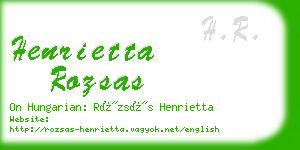 henrietta rozsas business card