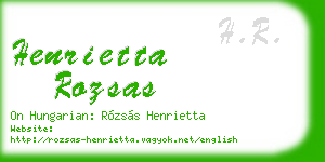 henrietta rozsas business card